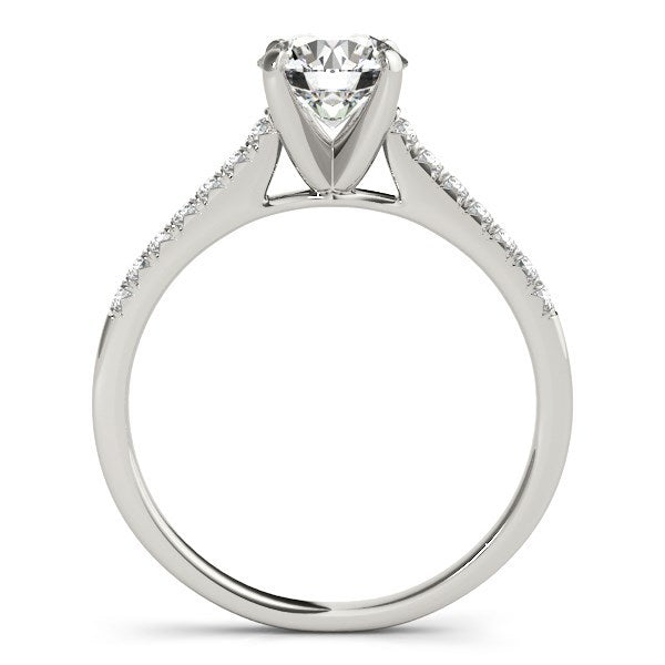 Anillo de compromiso de oro blanco de 14 quilates con diamantes engastados en hilera única (1 1/8 cttw)
