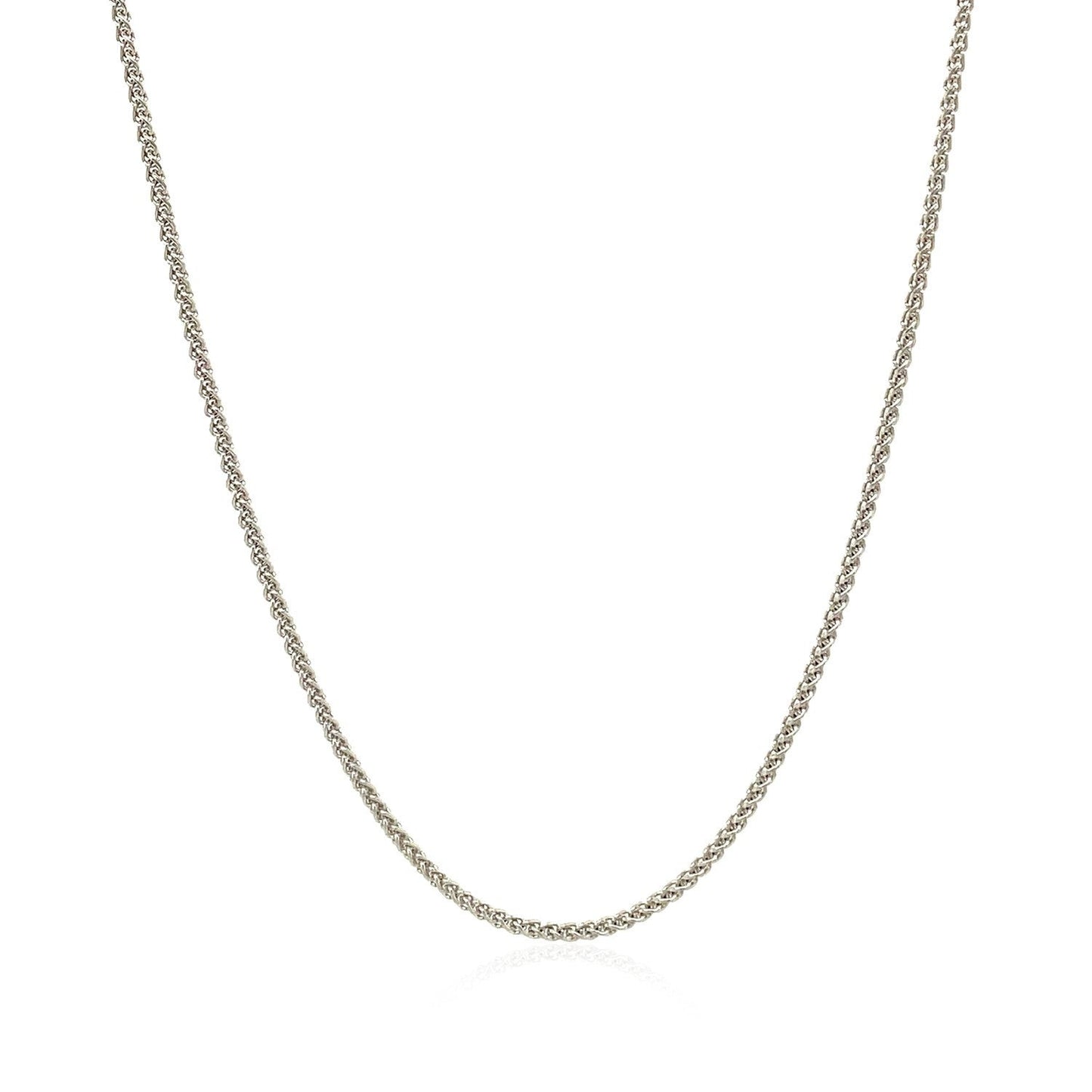 Cadena redonda de trigo de oro blanco de 18k 1,4mm