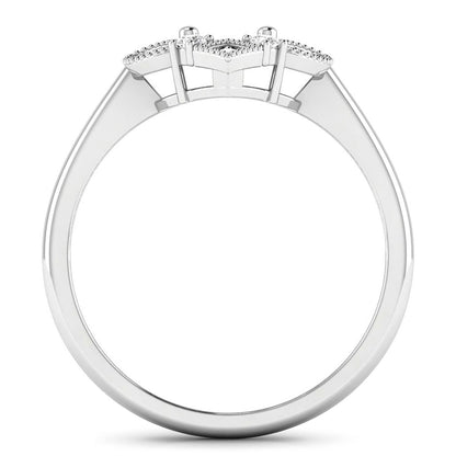 Anillo de oro blanco de 14 quilates con montura semipreciosa de diamante blanco auténtico de 0,20 quilates - con capacidad para gema ovalada de 8x6 mm