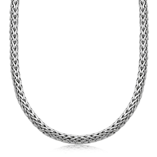 Collar de Plata Esterlina Oxidada Estilo Espiga para Hombre