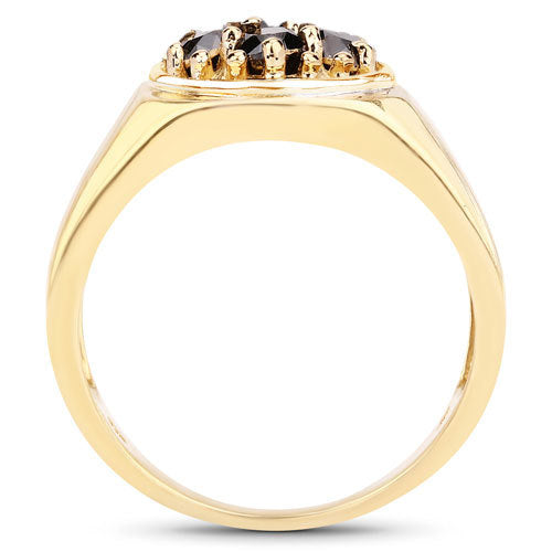 Anillo de Plata Esterlina .925 con Diamante Negro Genuino de 0.91 Quilates