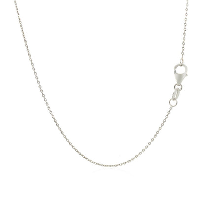 Cadena de eslabones ovalados de oro blanco de 14k de 0,97 mm