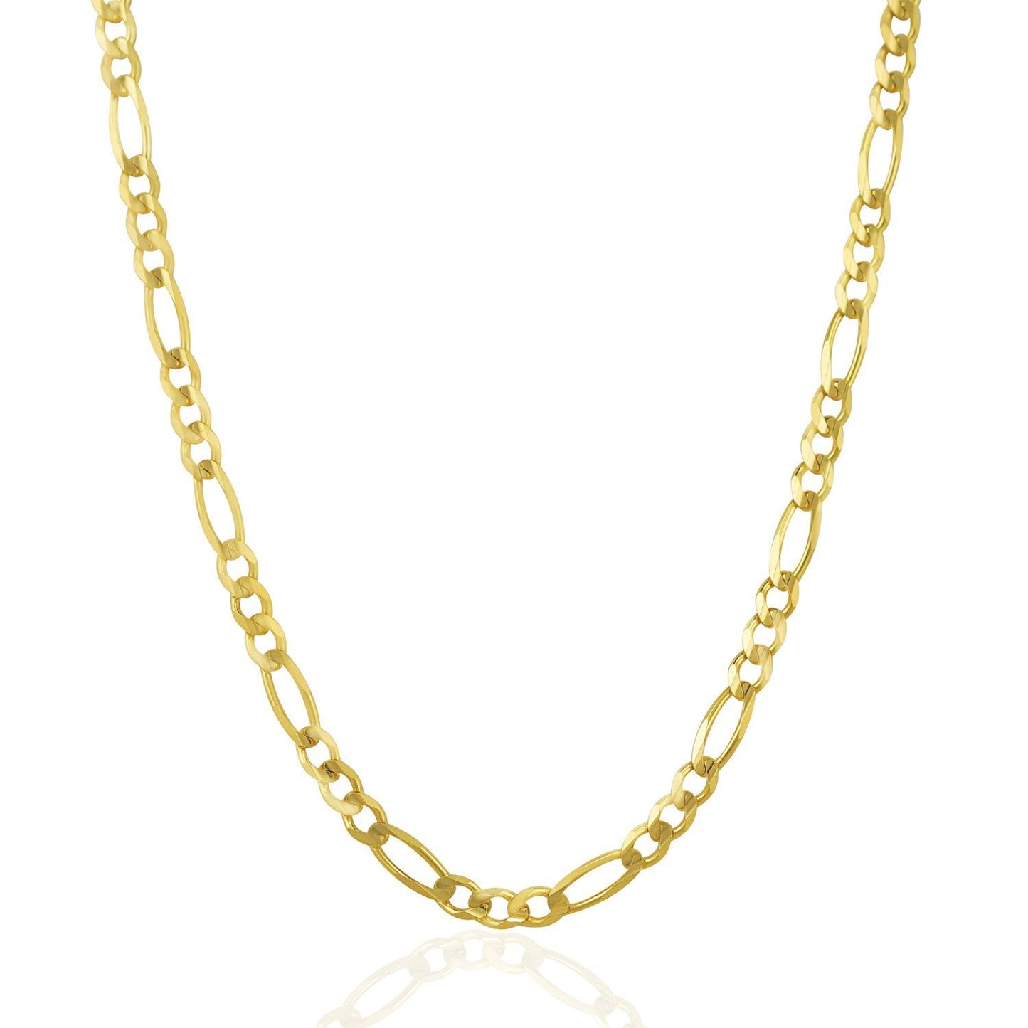 Cadena Fígaro de oro amarillo macizo de 14k y 4,5 mm