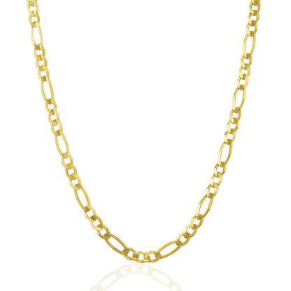 Cadena Fígaro de oro amarillo macizo de 14k y 4,5 mm