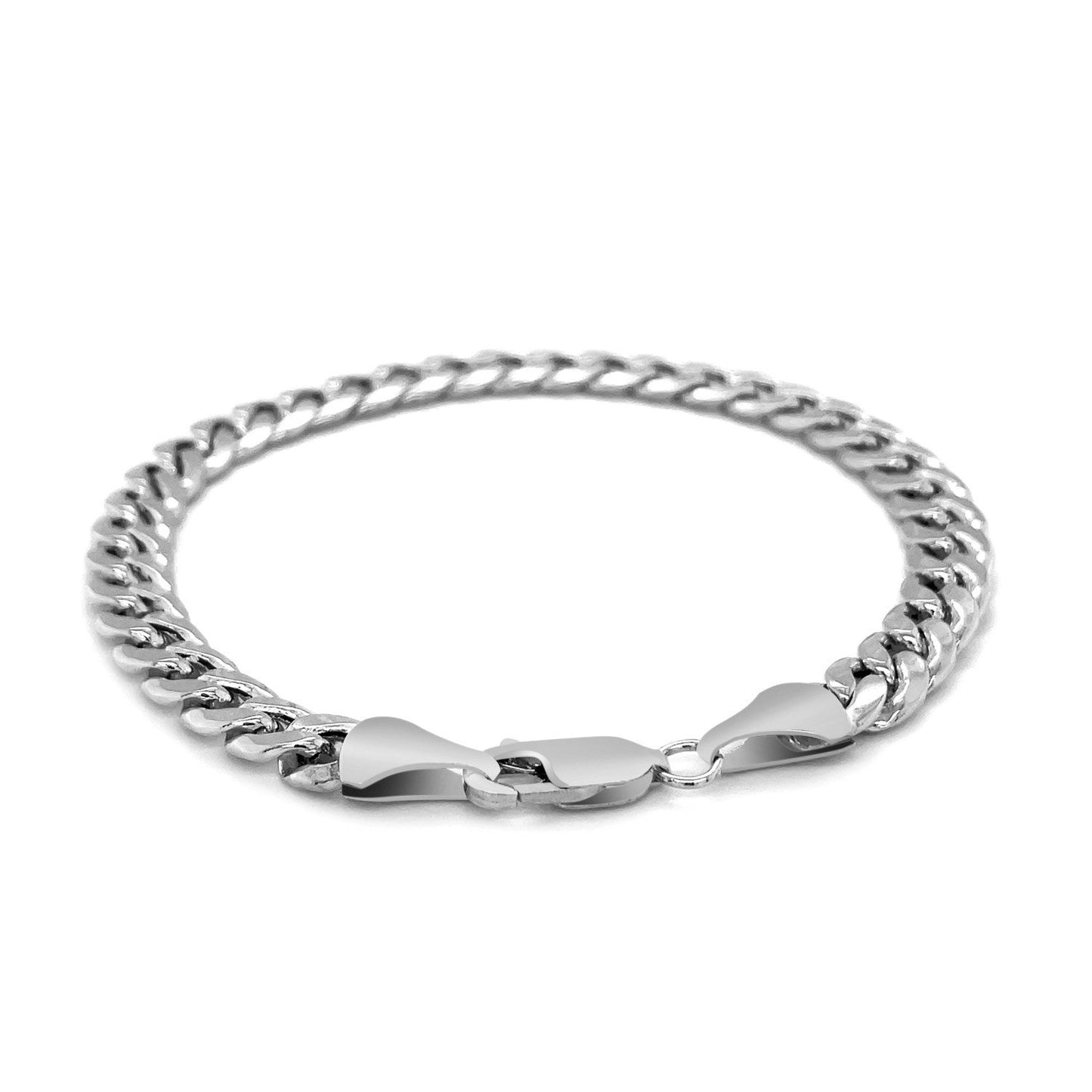 Pulsera Miami Cuban semirrígida de oro blanco de 14k y 6,7mm