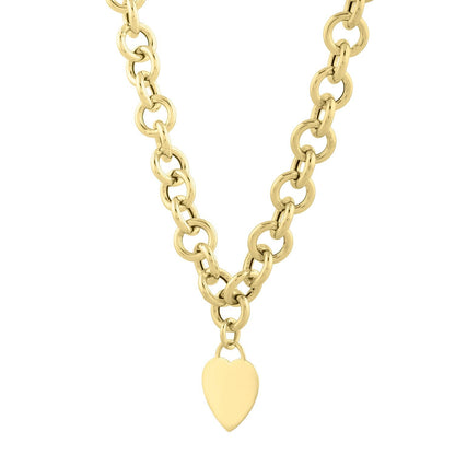 Cadena de eslabones rolo de oro amarillo de 14k (11.40 mm)