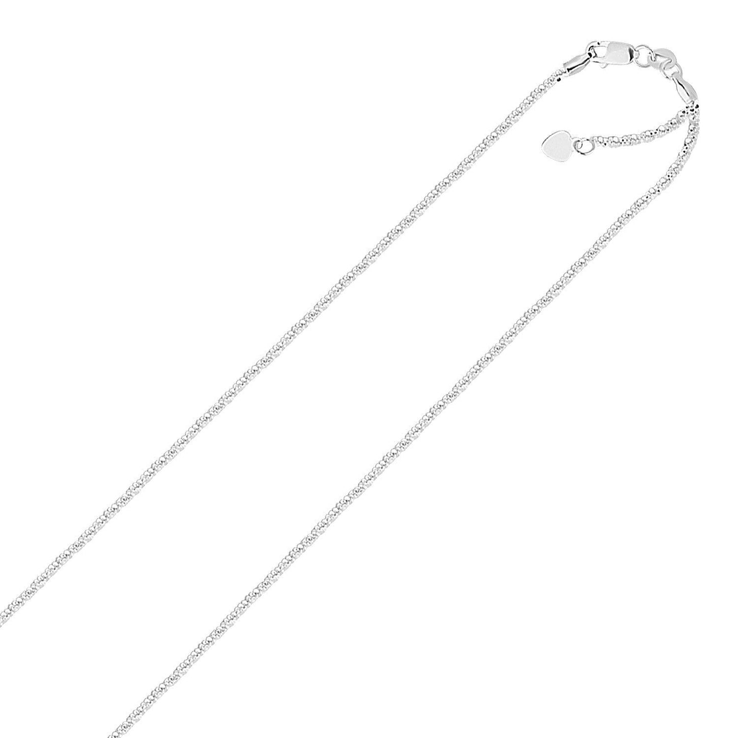 Cadena Ajustable Sparkle de Oro Blanco de 14k y 1.5mm