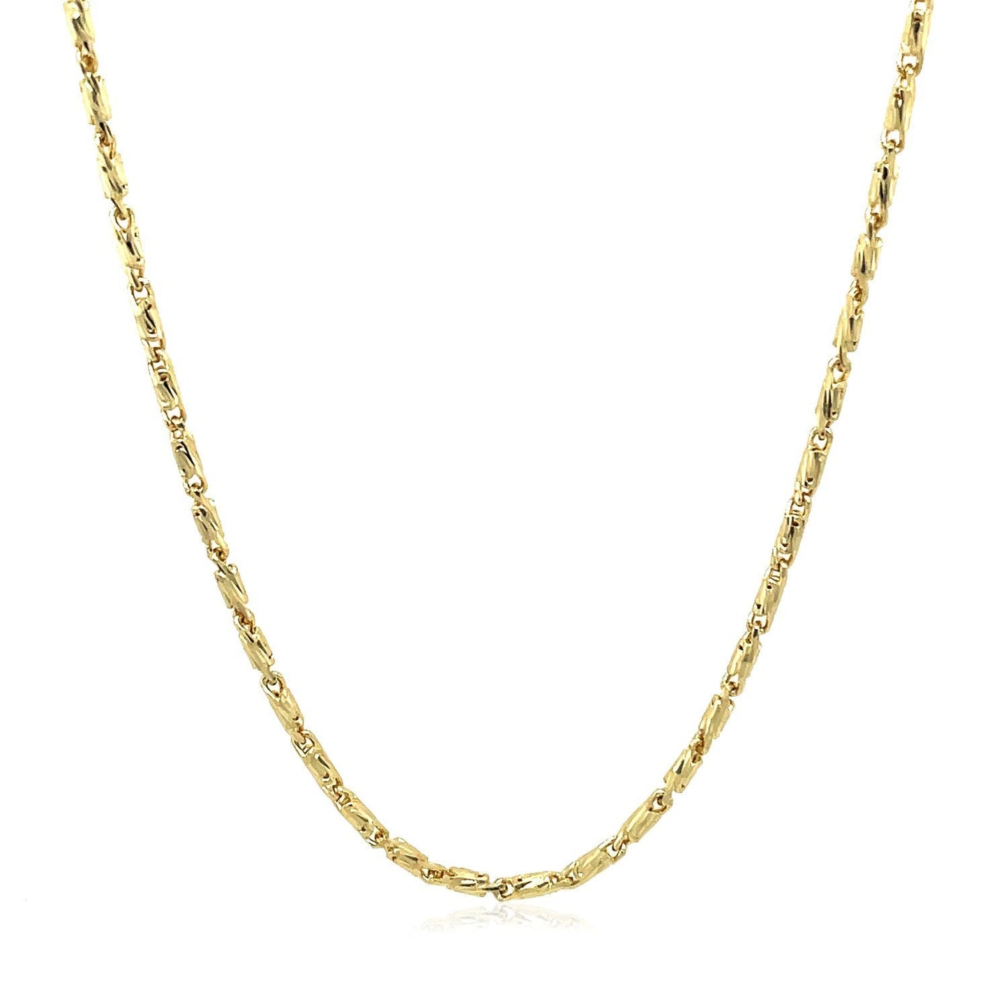 Cadena con colgante de eslabones calados corte diamante en oro amarillo de 14k (1,5 mm)