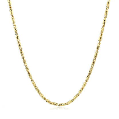 Cadena con colgante de eslabones calados corte diamante en oro amarillo de 14k (1,5 mm)