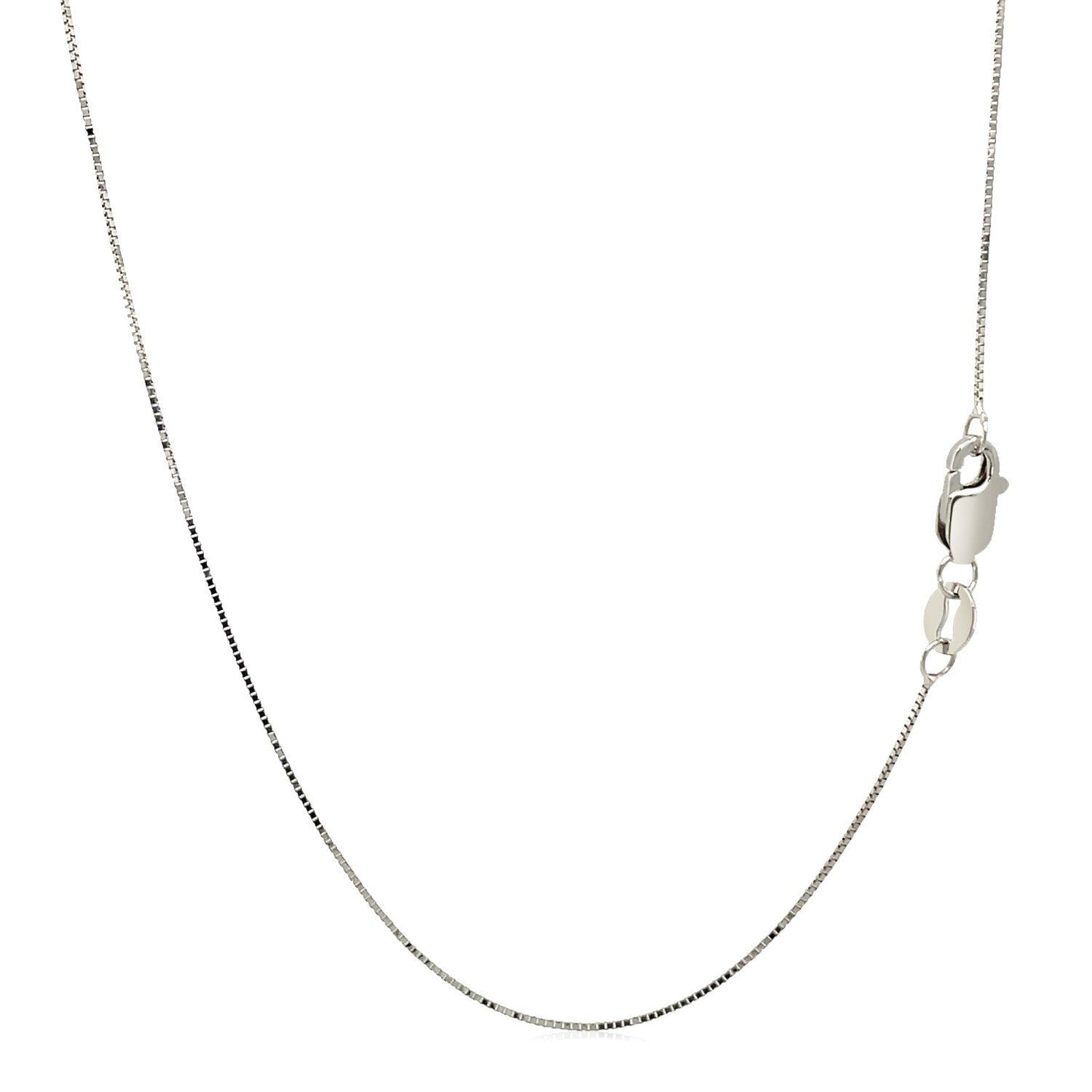 Cadena clásica de oro blanco de 10k (0,45 mm)