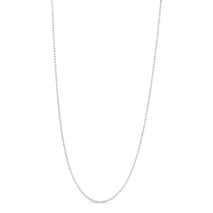 Collar de cadena de bolitas de 0,7 mm de plata de ley .925, delgado y delicado, unisex, de 45,7 cm