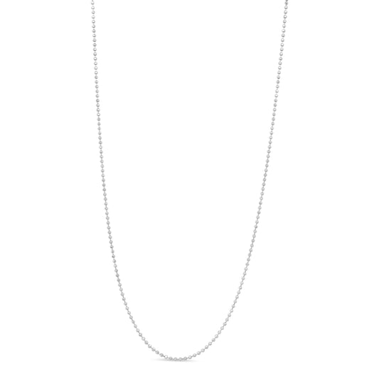Collar de cadena de bolitas de 0,7 mm de plata de ley .925, delgado y delicado, unisex, de 45,7 cm