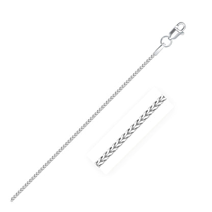 Cadena Franco de Oro Blanco de 14k y 0.9mm
