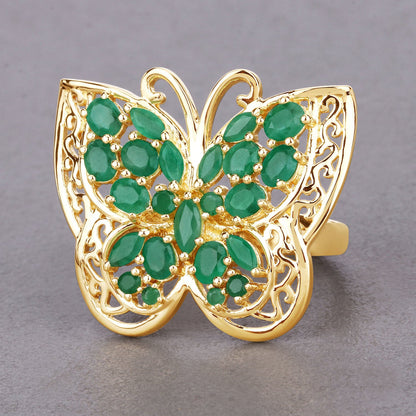 Anillo de Plata de Ley .925 con Esmeralda Genuina de 2.09 Quilates