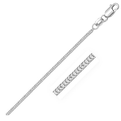 Cadena de cola de zorro de oro blanco de 14k y 1.0mm