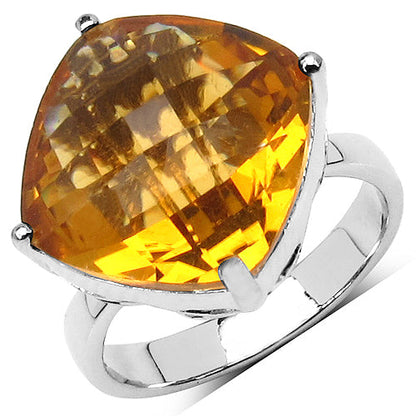 Anillo de plata de ley .925 con citrino genuino de 9.05 quilates