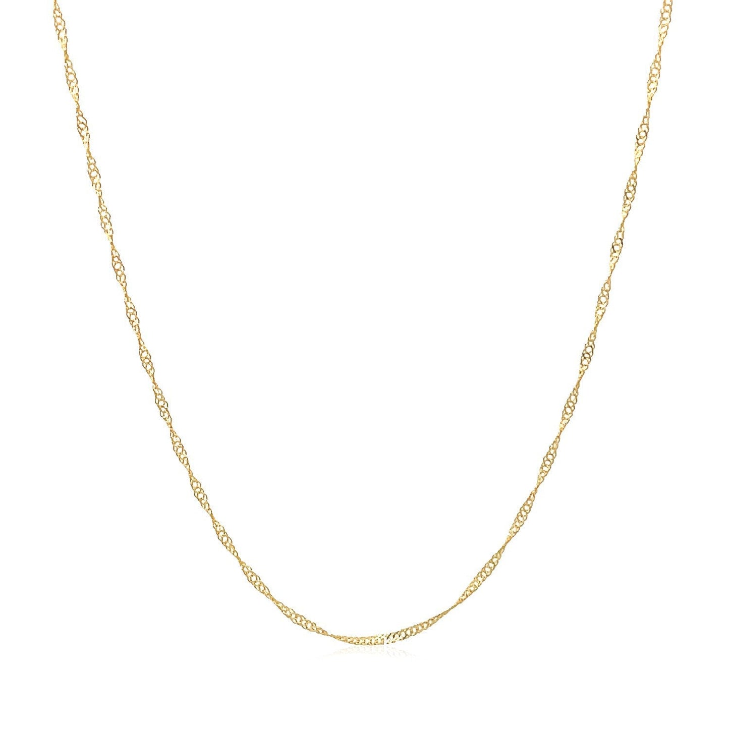 Cadena Singapur de oro amarillo de 14k de 0.6mm