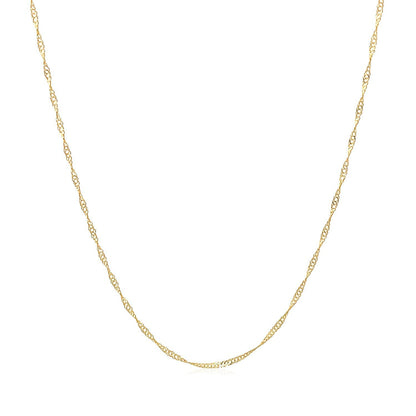Cadena Singapur de oro amarillo de 14k de 0.6mm