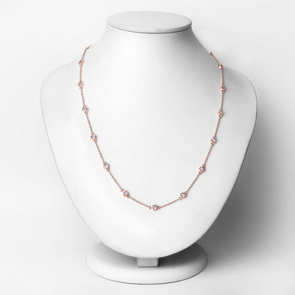 Collar de plata de ley .925 con morganita genuina de 1,62 quilates