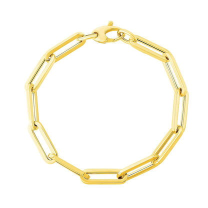 Pulsera de cadena extra ancha de oro amarillo de 14 quilates