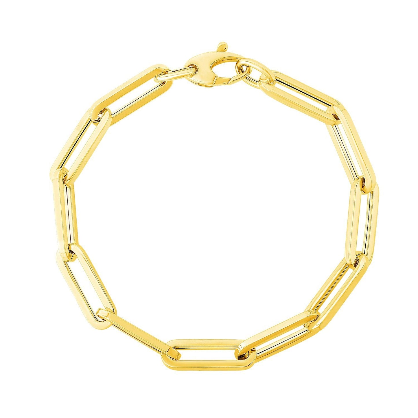Pulsera de cadena extra ancha de oro amarillo de 14 quilates