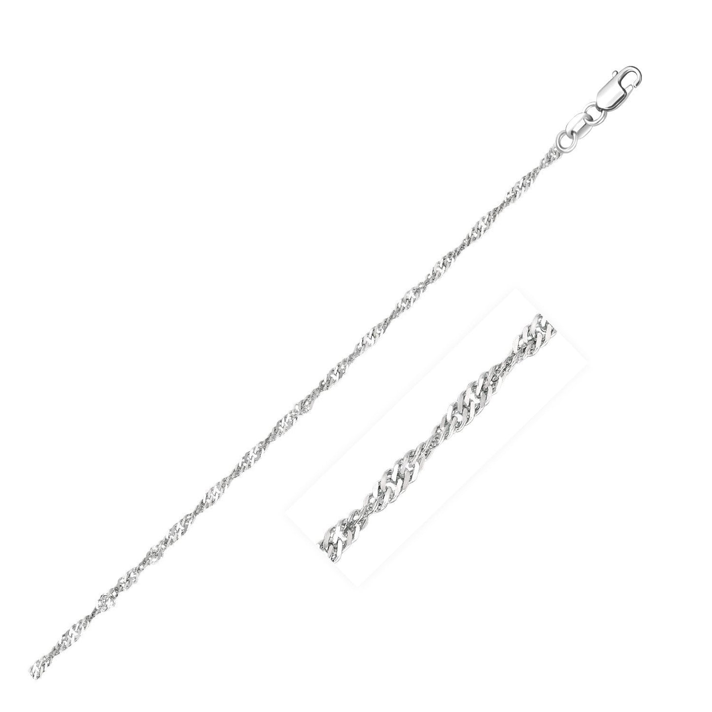 Cadena Singapur de oro blanco de 14k de 1.7 mm