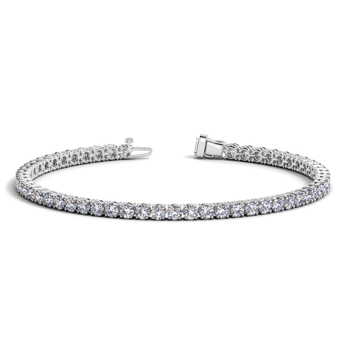 Pulsera de tenis con diamantes redondos cultivados en laboratorio, en oro blanco de 14k (5 quilates, F/G, VS2/SI1)