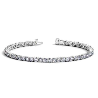 Pulsera de tenis con diamantes redondos cultivados en laboratorio, en oro blanco de 14k (5 quilates, F/G, VS2/SI1)