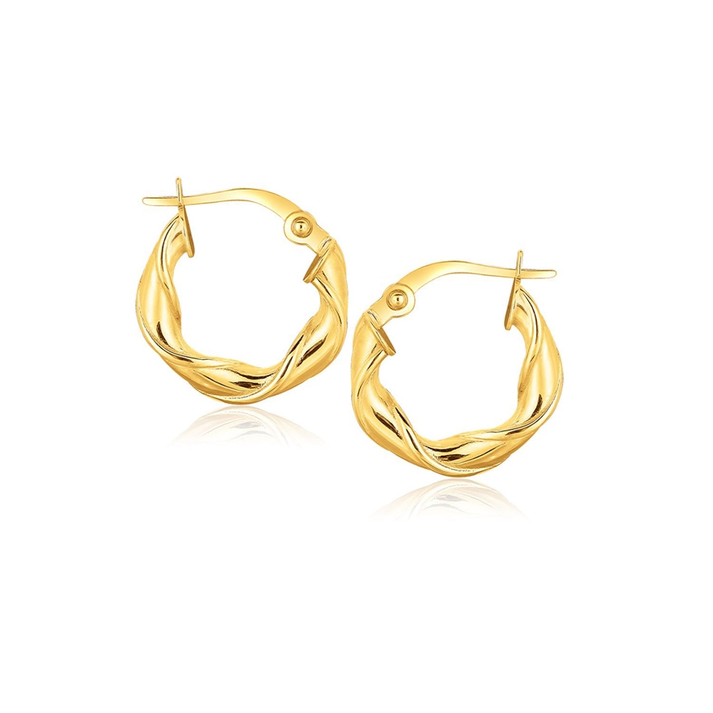 Pendientes de aro de oro amarillo de 14k (5/8 pulgada)