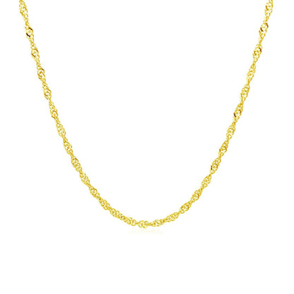 Cadena Singapur de oro amarillo de 10k y 1,5mm