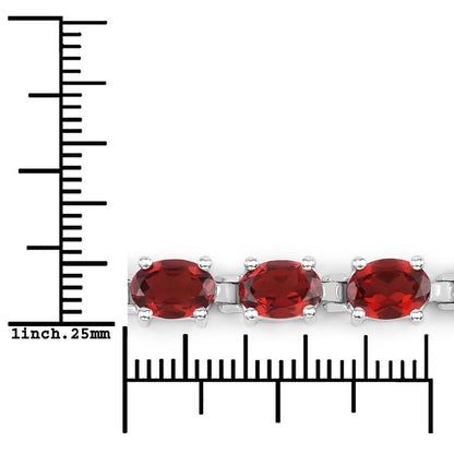 Pulsera de plata de ley .925 con granate genuino de 15.30 quilates