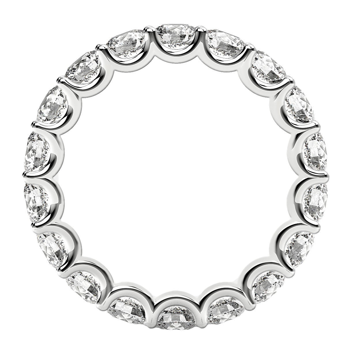 Anillo de eternidad de diamantes cultivados en laboratorio de talla redonda en oro blanco de 14k (2 ct. p.t. FG/VS2)