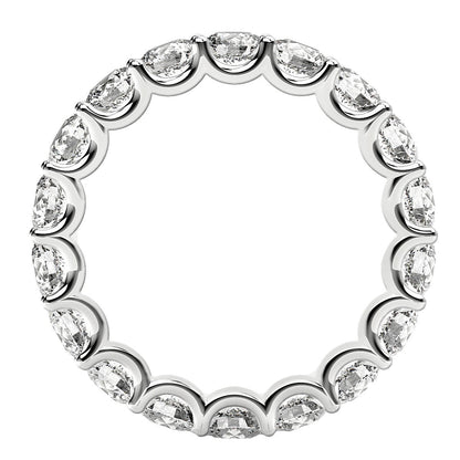 Anillo de eternidad de diamantes cultivados en laboratorio de talla redonda en oro blanco de 14k (2 ct. p.t. FG/VS2)