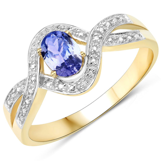 Anillo de Plata de Ley .925 con Tanzanita Genuina de 0,75 Quilates