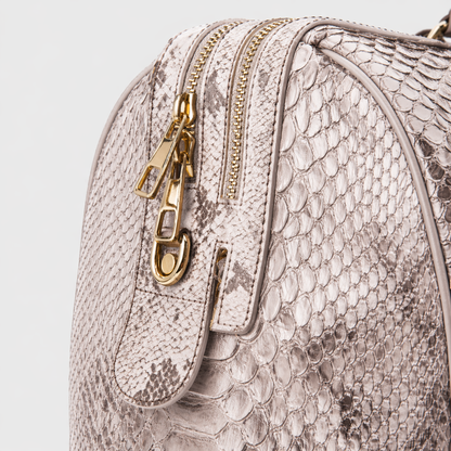 The Velar Nutural  Hand-Painted Python Leather Weekender Bag