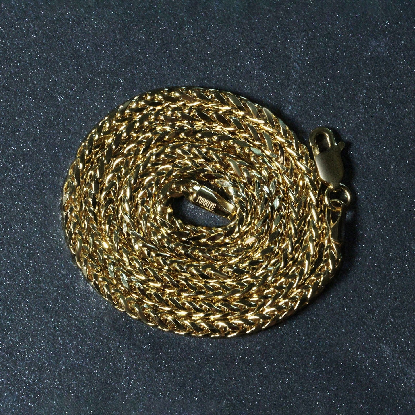 Cadena Franco redonda de oro amarillo de 14k de 2.7mm con corte de diamante ligero