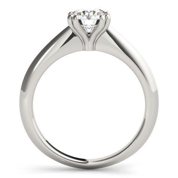 Anillo de compromiso con solitario de diamante engarzado en doble garra de oro blanco de 14k (1 quilate peso total)