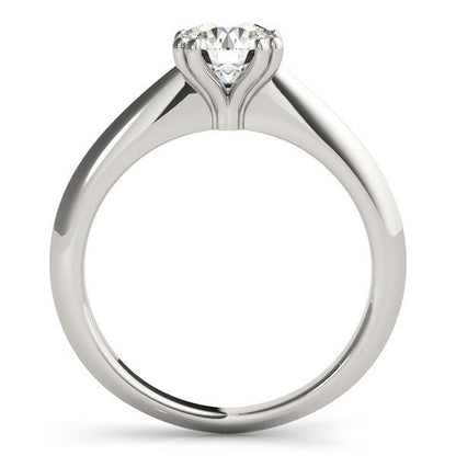 Anillo de compromiso con solitario de diamante engarzado en doble garra de oro blanco de 14k (1 quilate peso total)