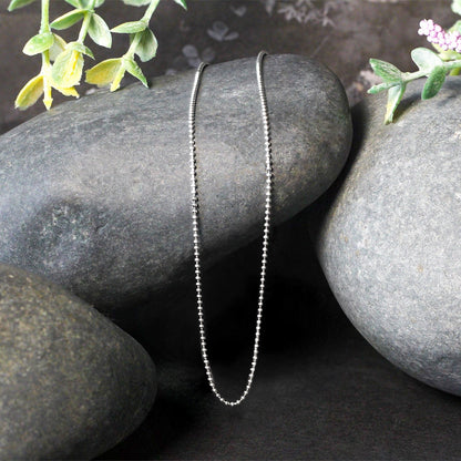 Cadena de bolas de oro blanco de 14k de 1.0mm