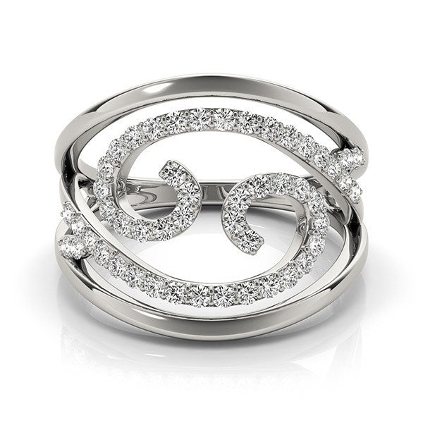 Anillo de diamantes con diseño en espiral en oro blanco de 14k (1/2 cttw)