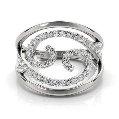 Anillo de diamantes con diseño en espiral en oro blanco de 14k (1/2 cttw)