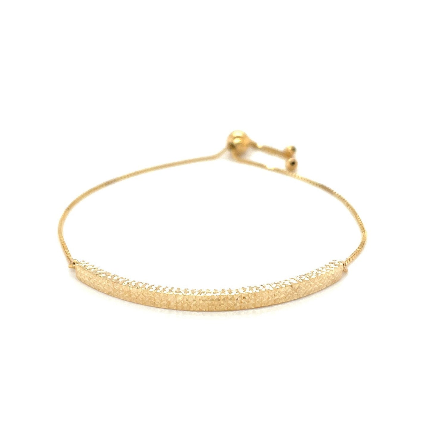 Pulsera lariat estilo barra de oro amarillo de 14k