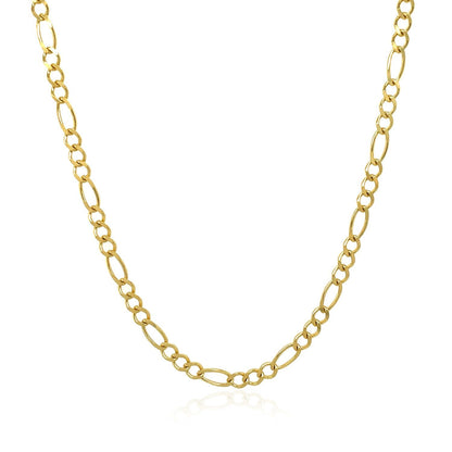 Cadena Fígaro de oro amarillo macizo de 10k y 3.0mm