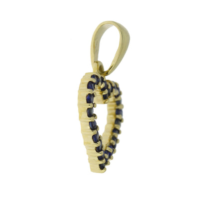 Colgante Corazón de Amor de Zafiro de .37ct en Oro Amarillo de 10KT