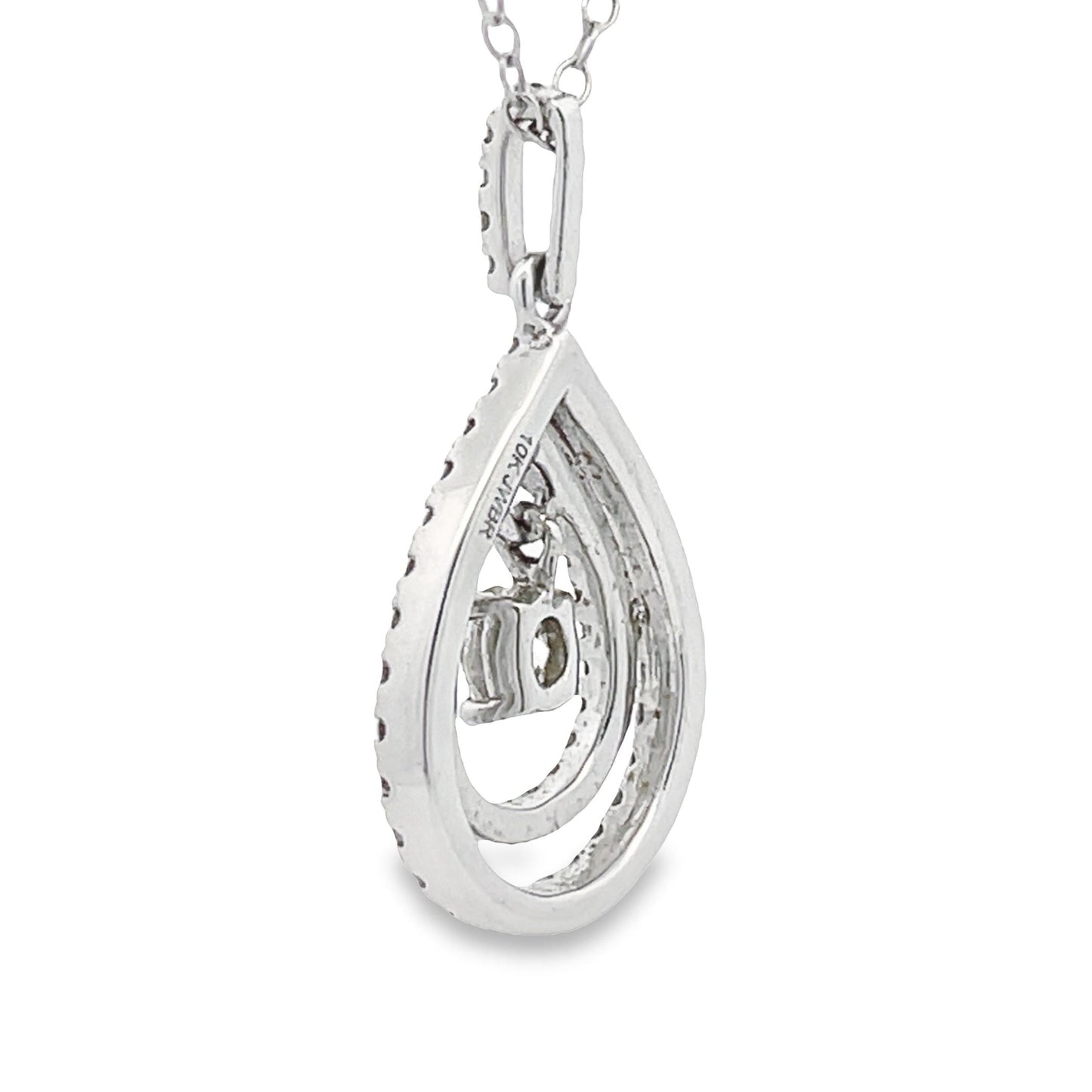 Colgantes de moda con diamante de .77 ct en oro blanco de 10 kt