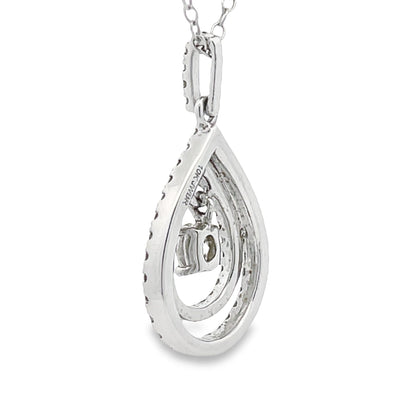 Colgantes de moda con diamante de .77 ct en oro blanco de 10 kt