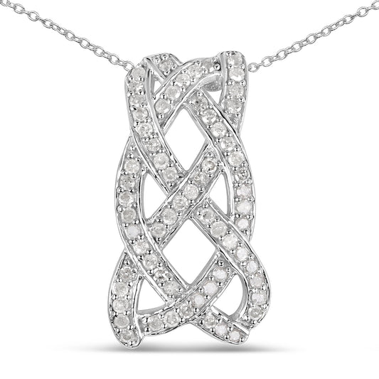 Colgante de plata de ley .925 con diamante blanco genuino de 0,54 quilates