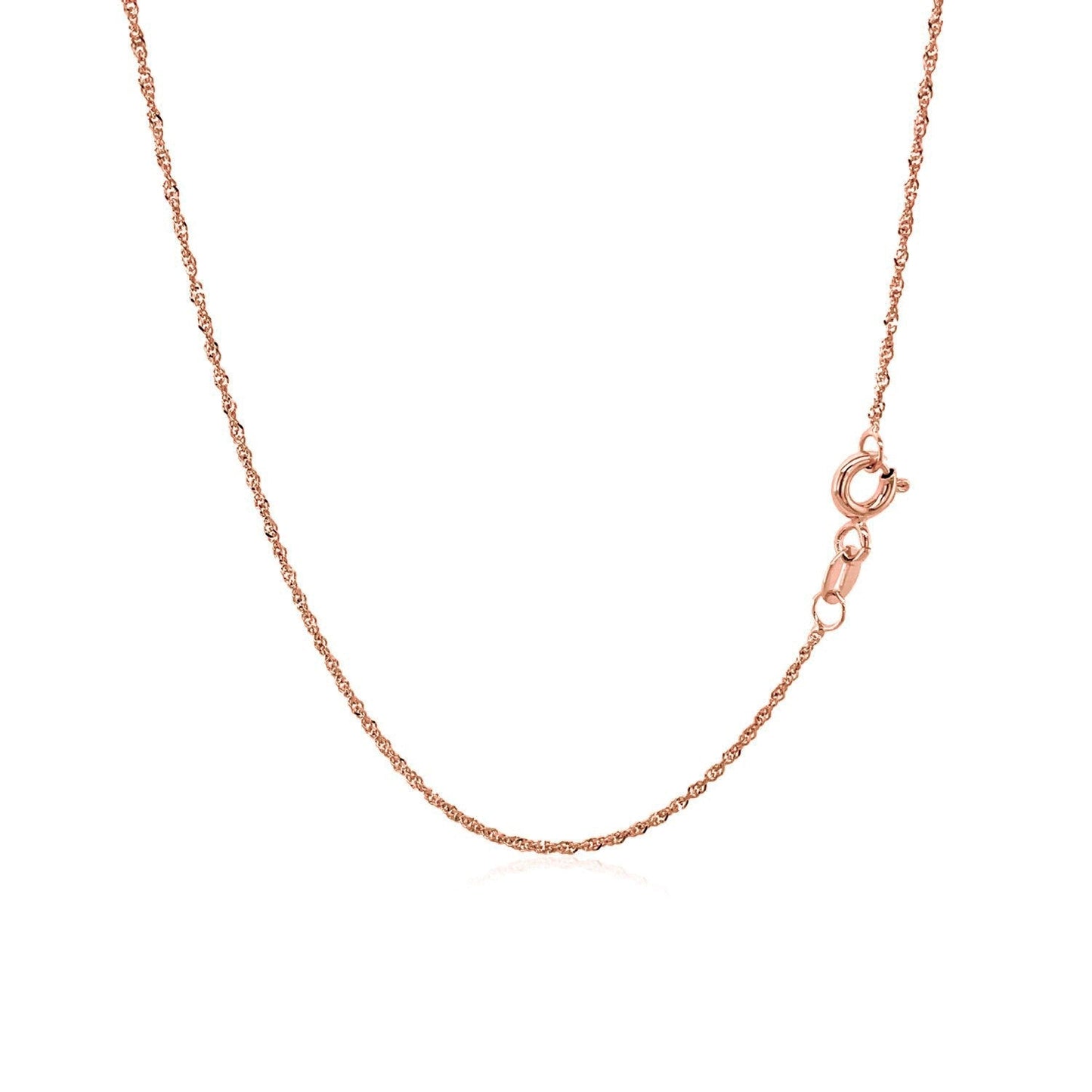 Cadena Singapur de oro rosa de 14k y 1,0 mm