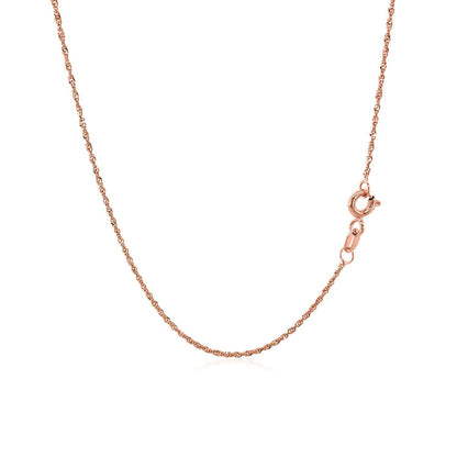 Cadena Singapur de oro rosa de 14k y 1,0 mm