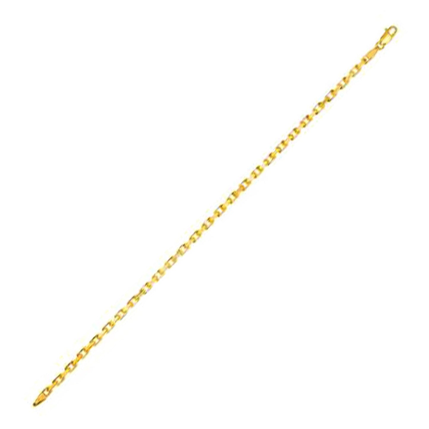 Pulsera de oro amarillo de 14k con cadena tipo cable francés (2.50 mm)